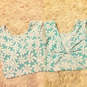 Bow Back Floral Crop Top